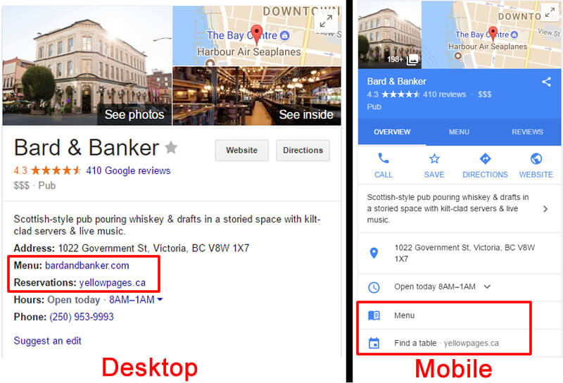 Restaurant Quick Links