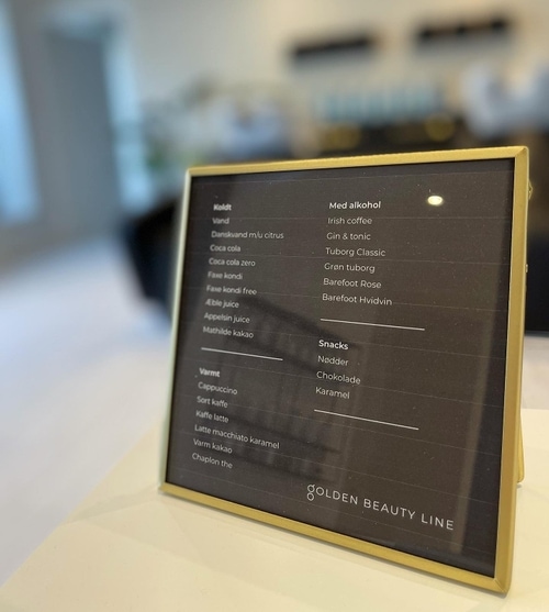 Menukort - Golden Beauty Line