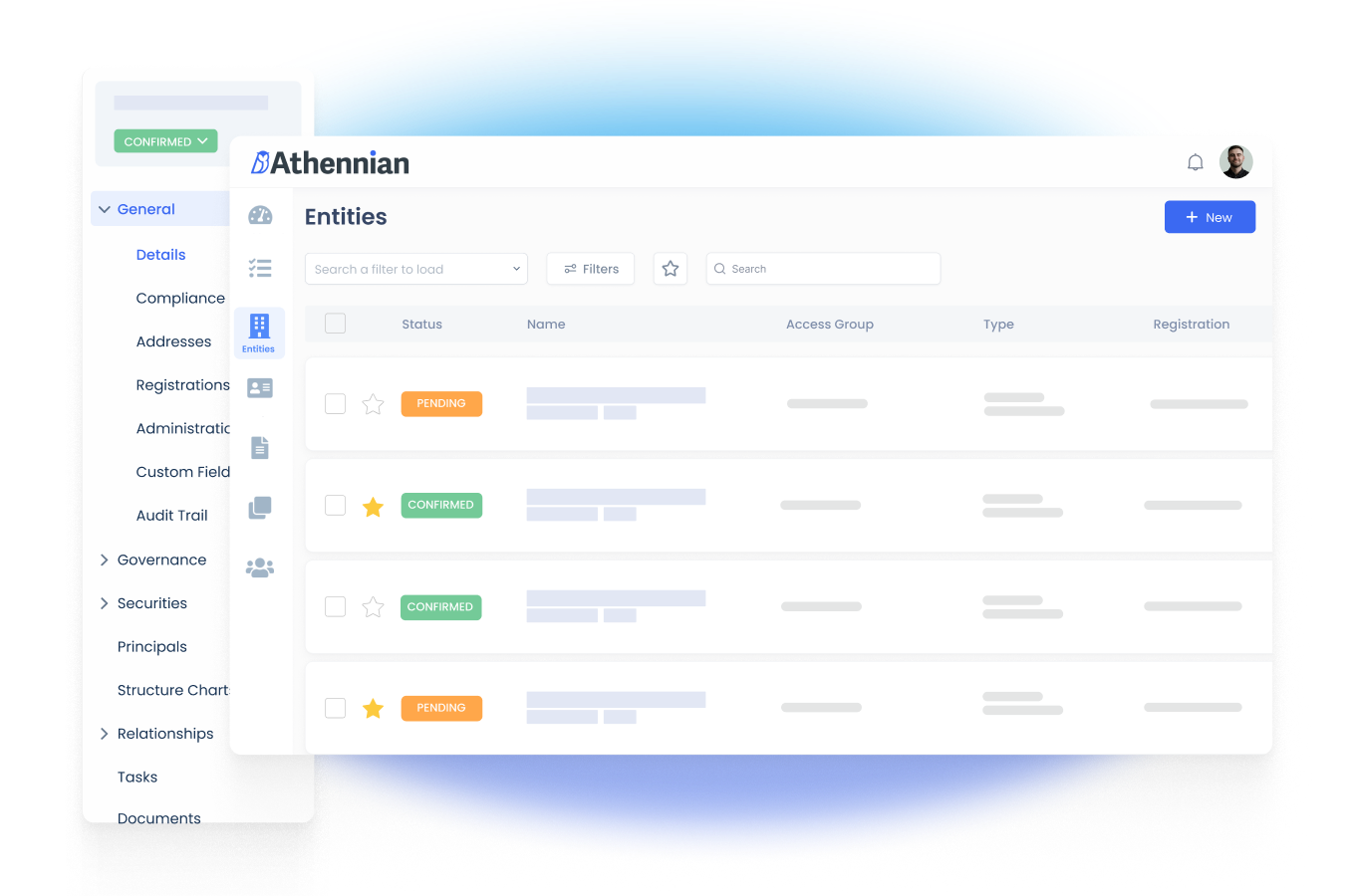 entity management software that shows how entity and people records are centralized.