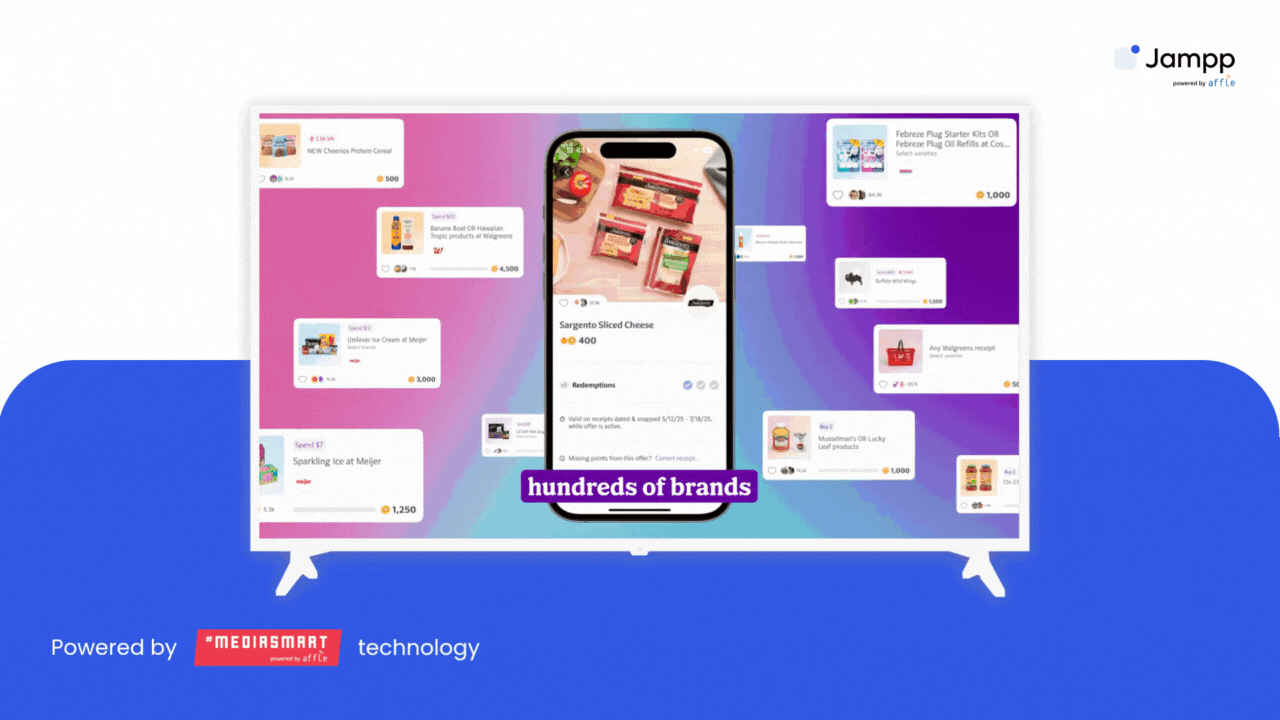 Fetch app demo showing receipt scanning, rewards, and CTV-driven mobile growth via Jampp’s user acquisition tools.