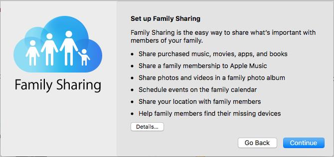 Set up family sharing