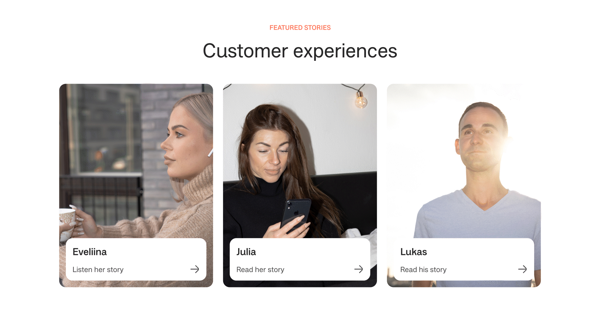 Screenshots from a website