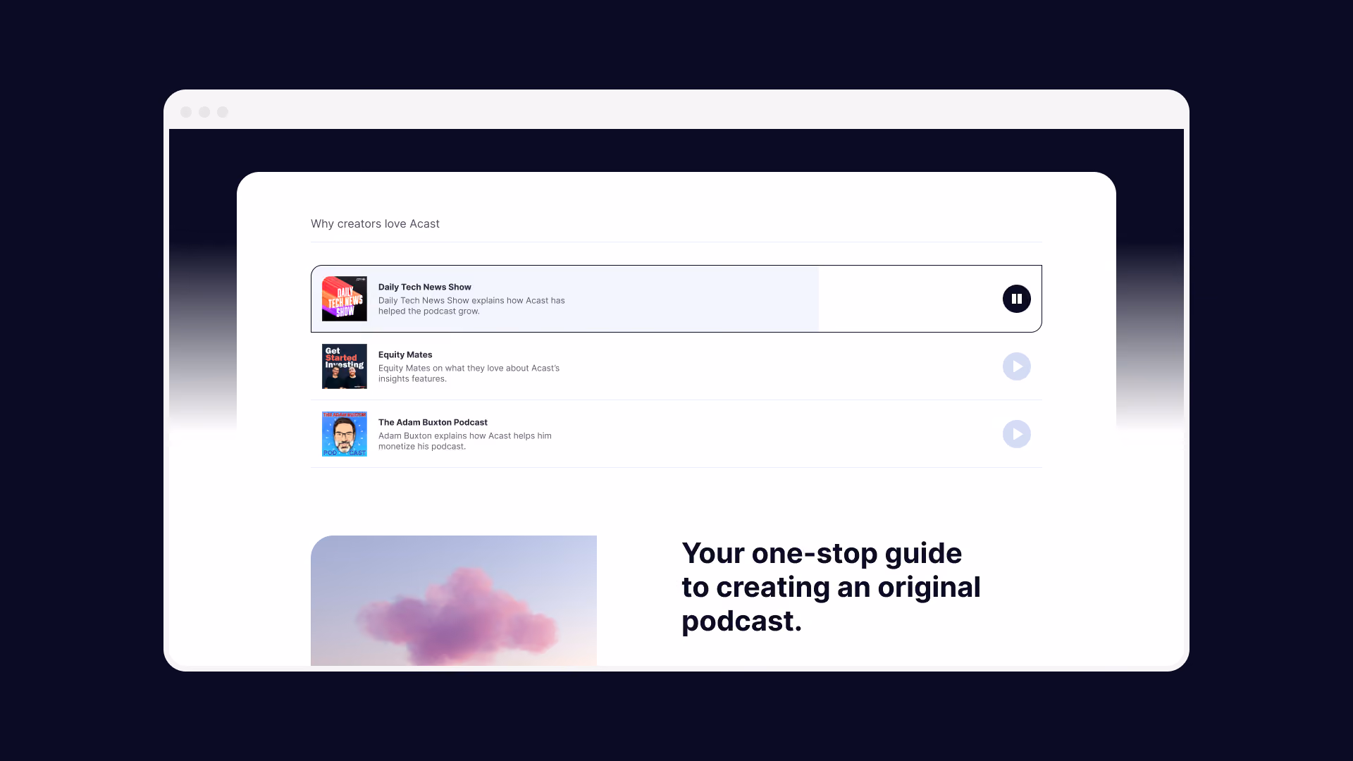 Acast – Website
