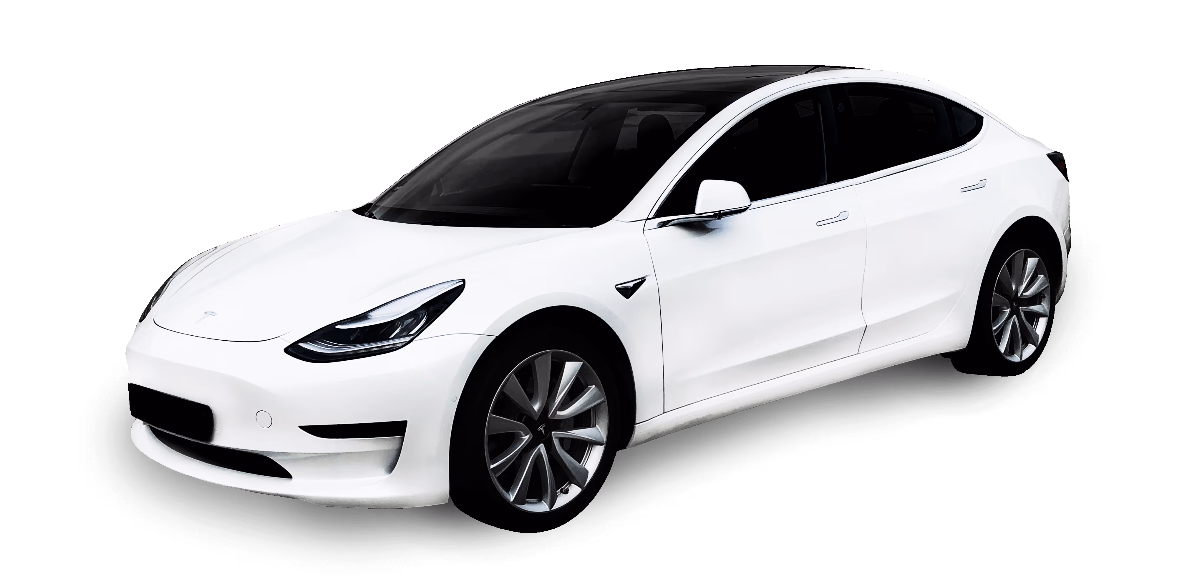 A photo of a white Model 3