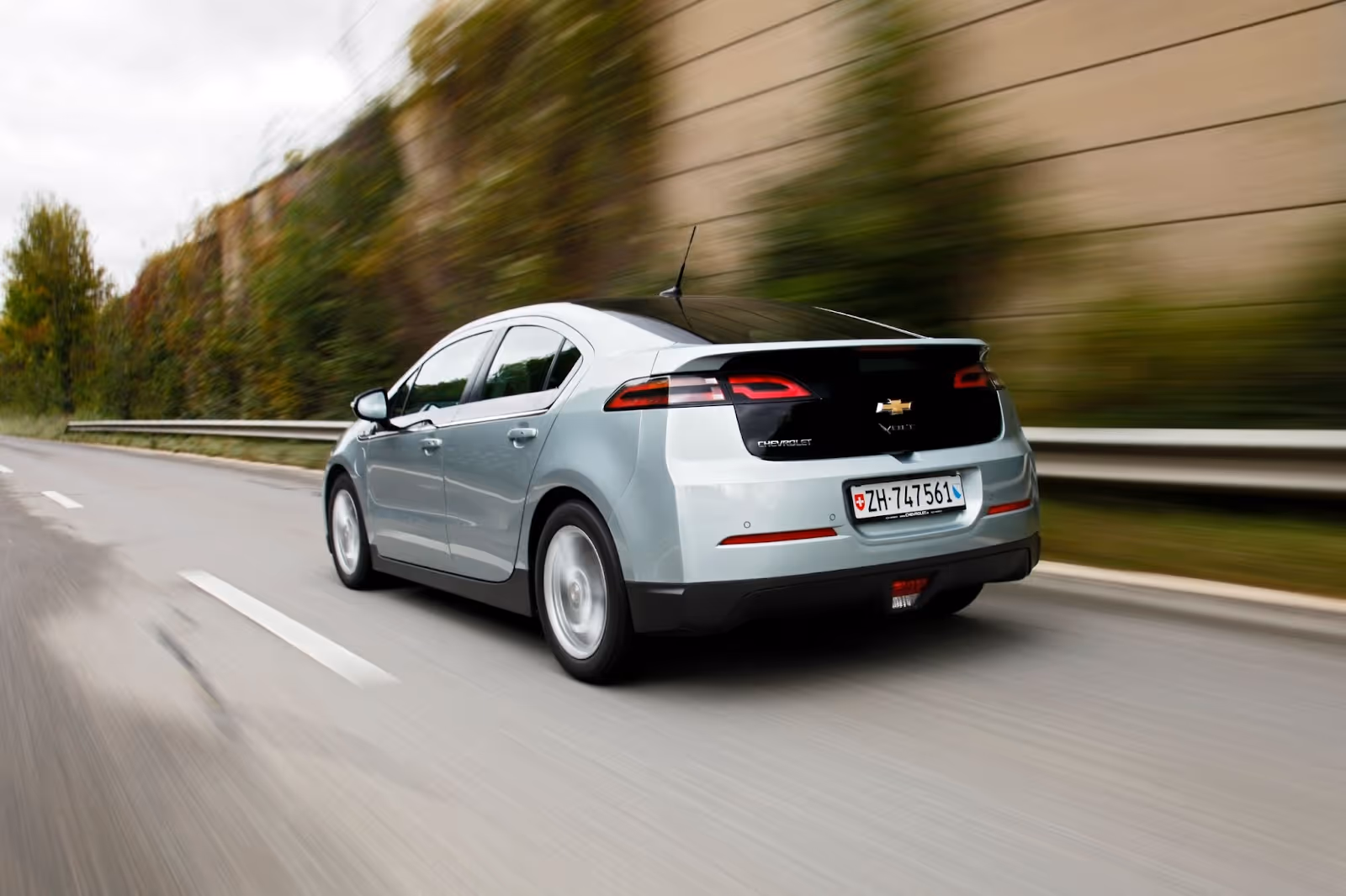 Chevy Volt driving on a highway