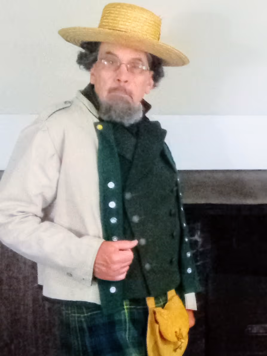 ‍The author in a hand-crafted period piece