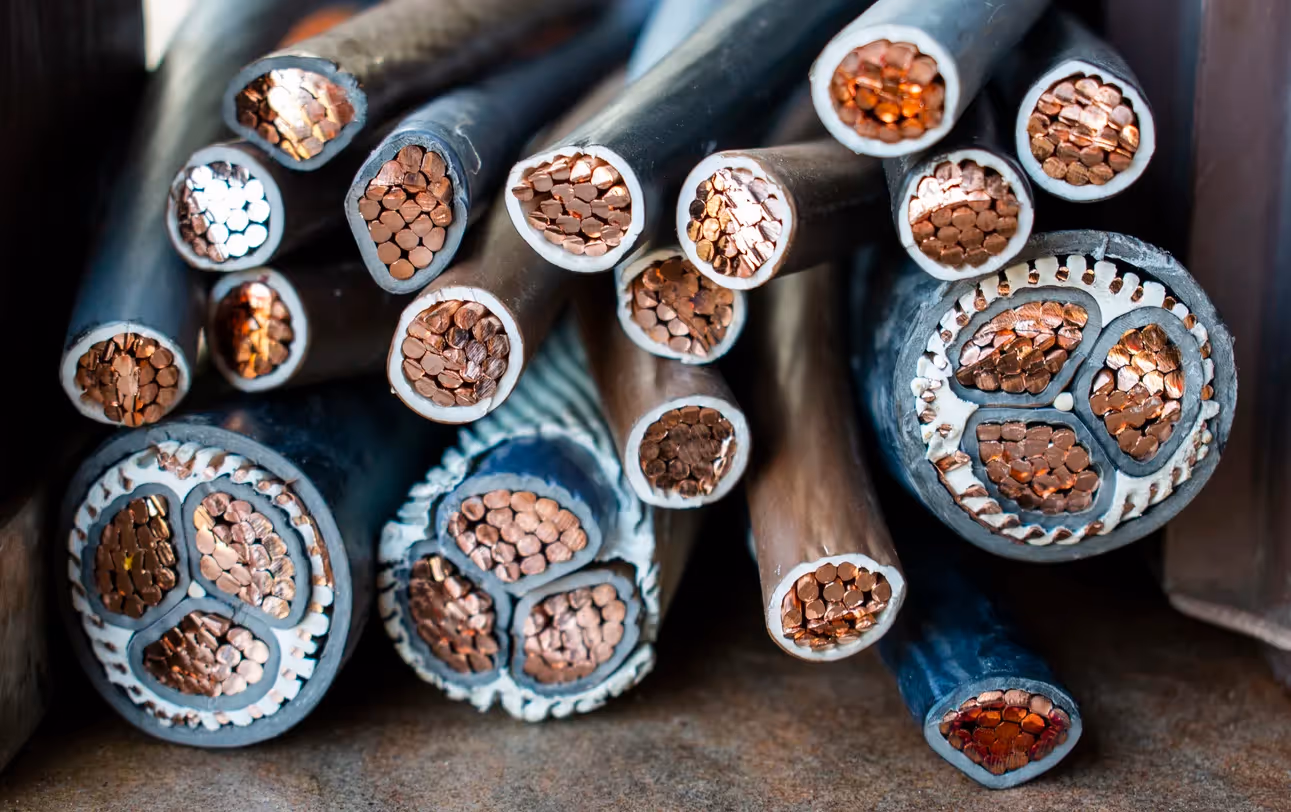 Stock image of wrapped wires in different thicknesses