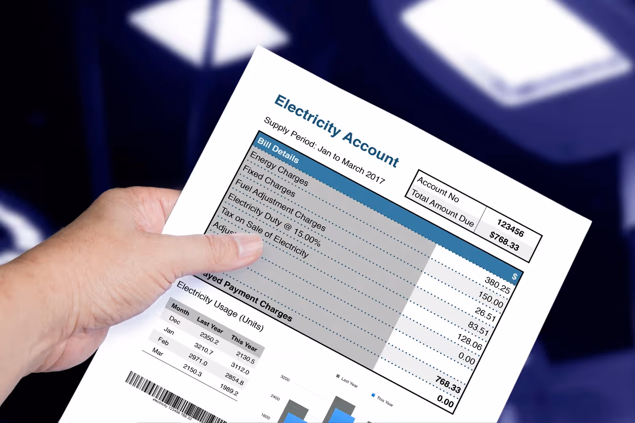 Stock image of electric bill