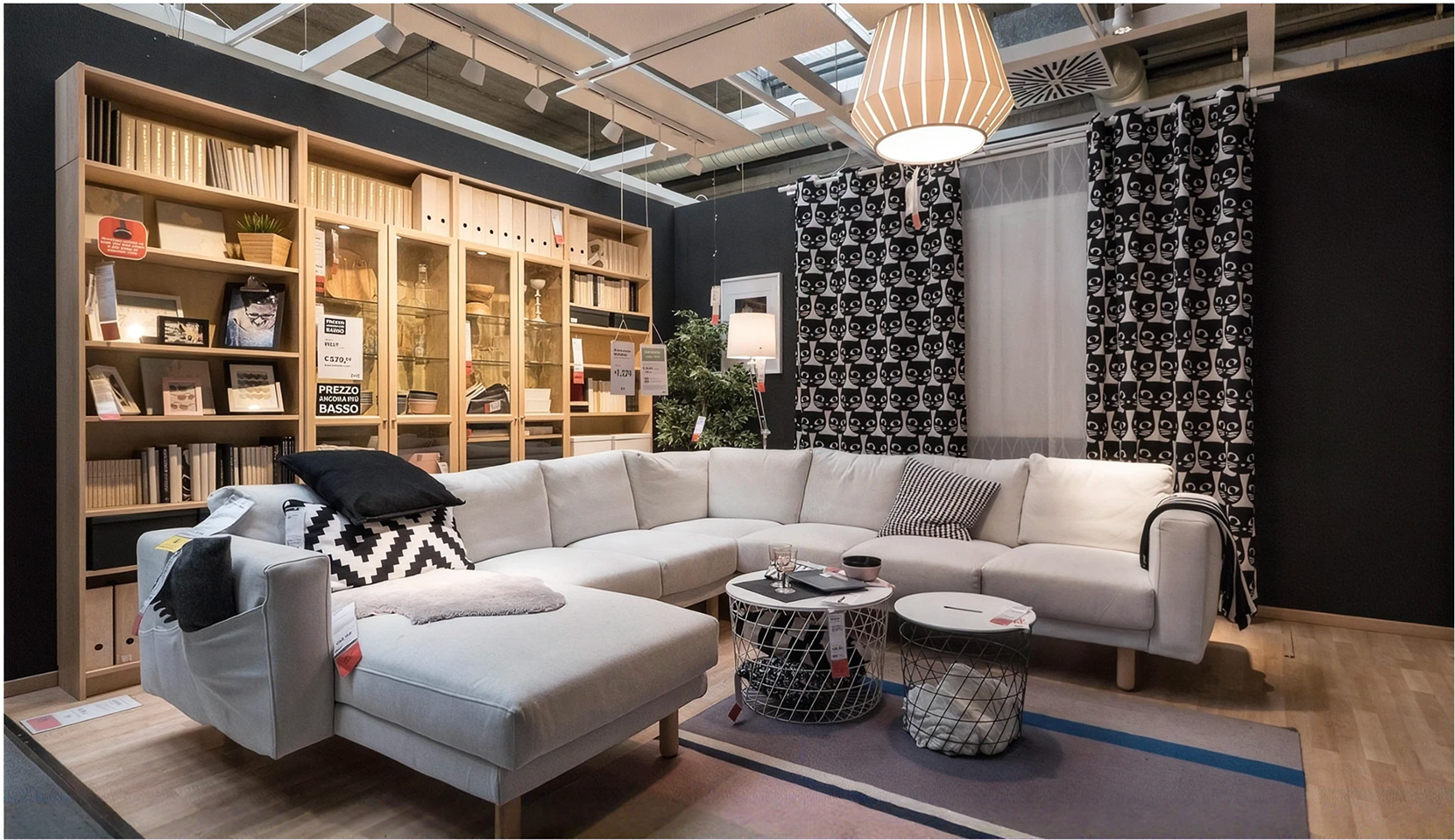 IKEA living room showcasing furniture and home accessories