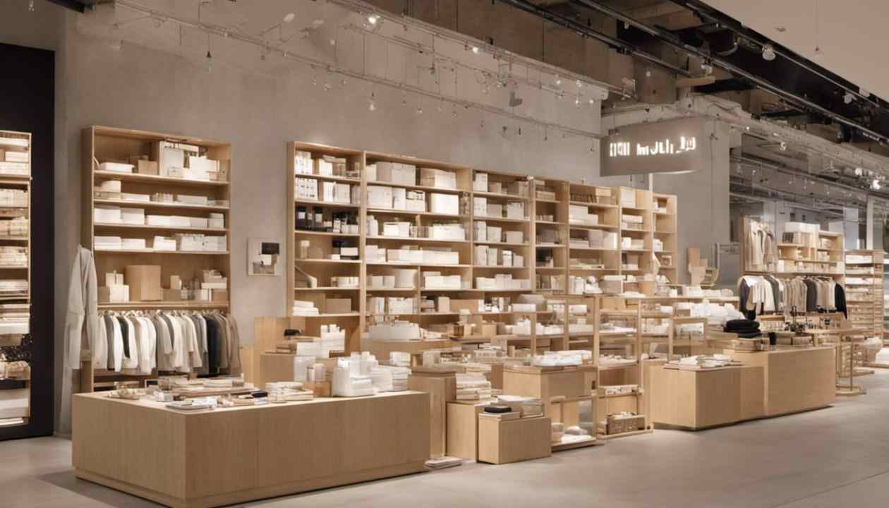 MUJI store with minimalist product displays