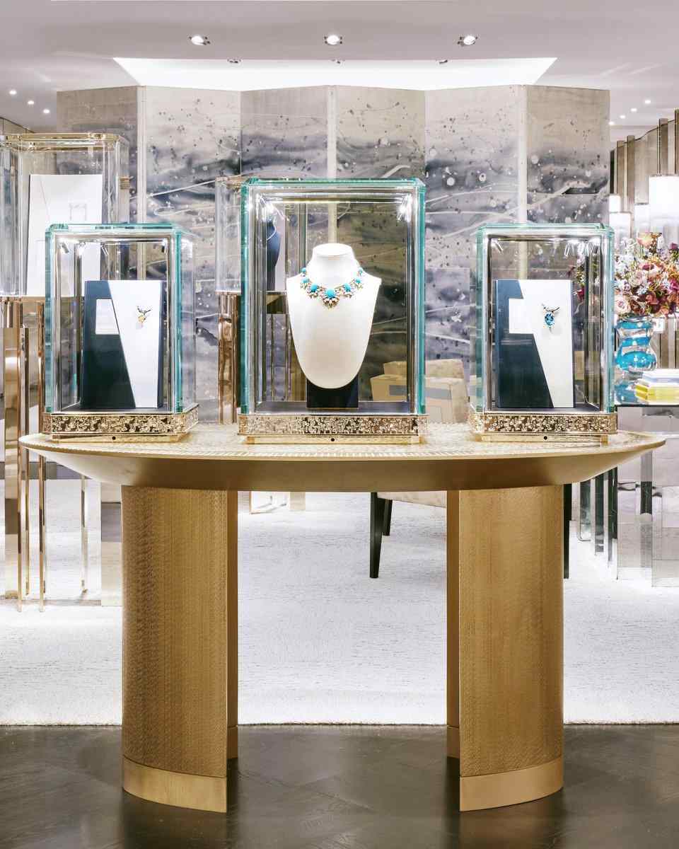 Tiffany jewelry presented in premium glass showcases