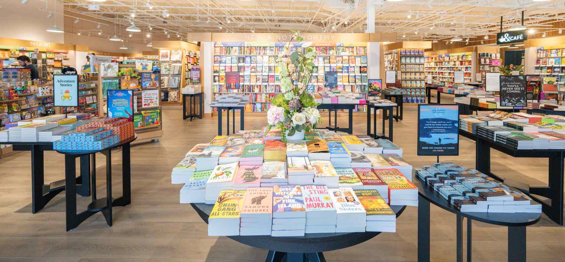 Barnes & Noble store with curated book displays