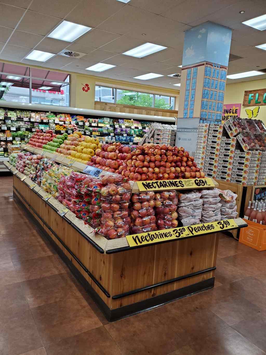 Trader Joe's produce section with colorful displays