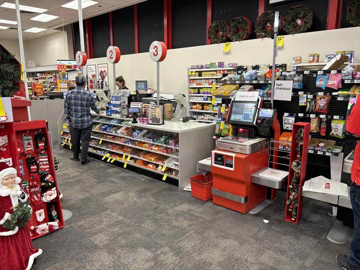 CVS checkout area with promotional products