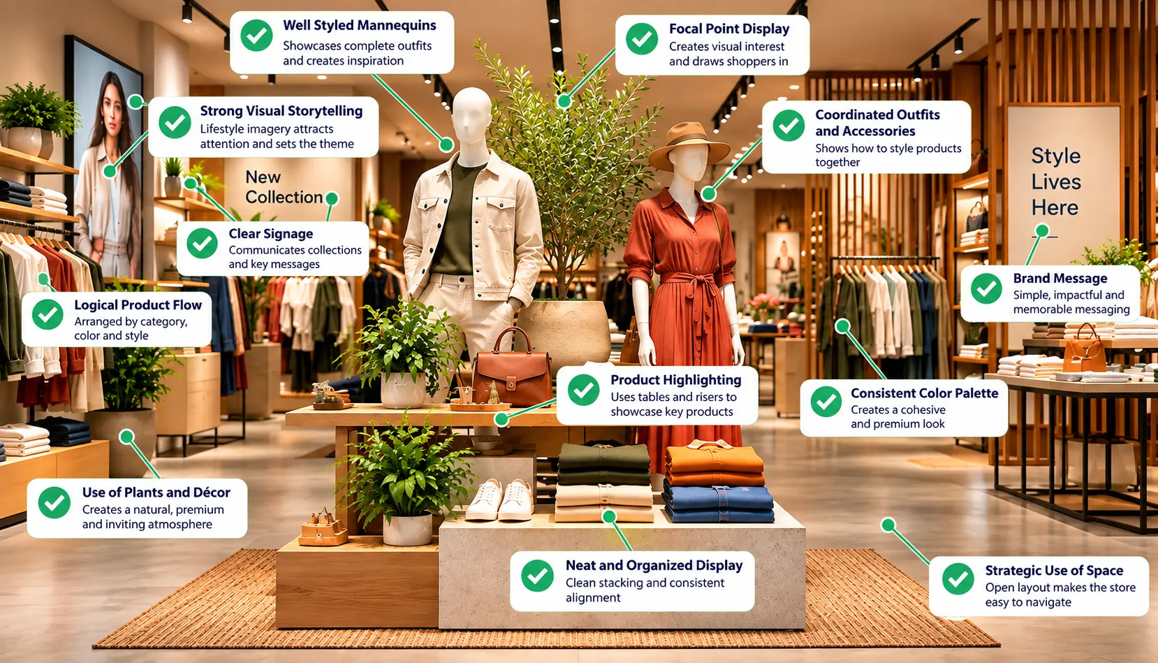 Effective visual merchandising connects the store environment, product presentation, visual hierarchy, and shopper journey into one cohesive experience.