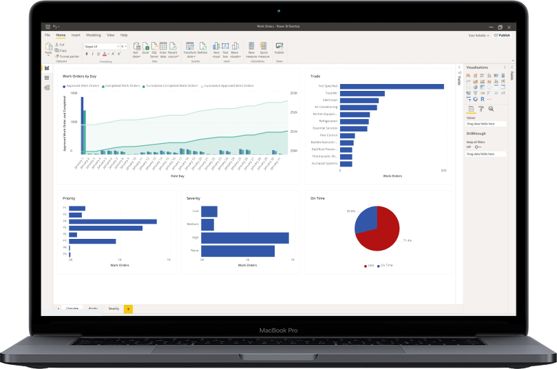 Laptop with graphs