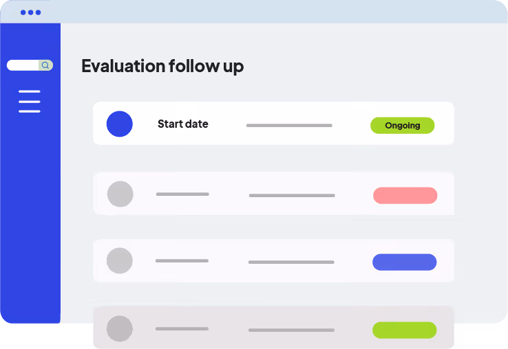 Screenshot der Optimy -Plattform für Optimy Status