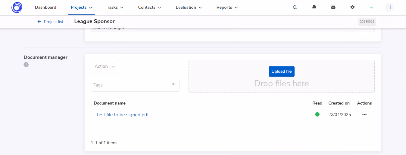 Optimy document template builder step 2
