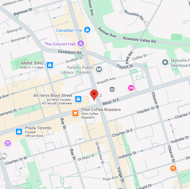 Map of the Optimy office in Toronto, Canada