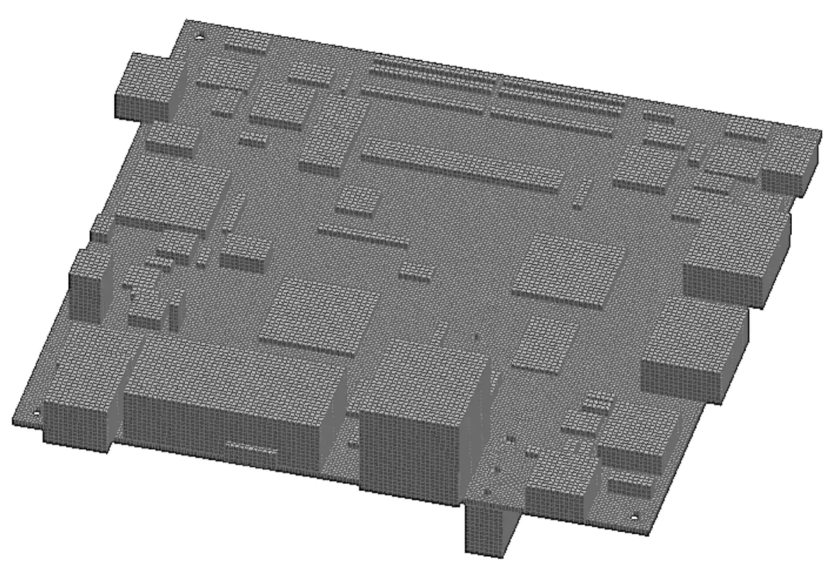 Meshing the shape of an industrial object.