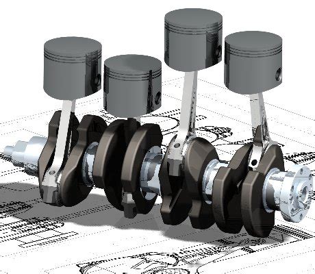 Fig. (6) crankshaft 2D and 3D CAD