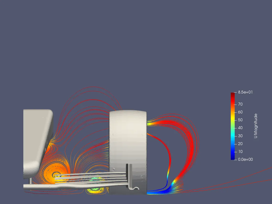 (b) With visible front part of the car