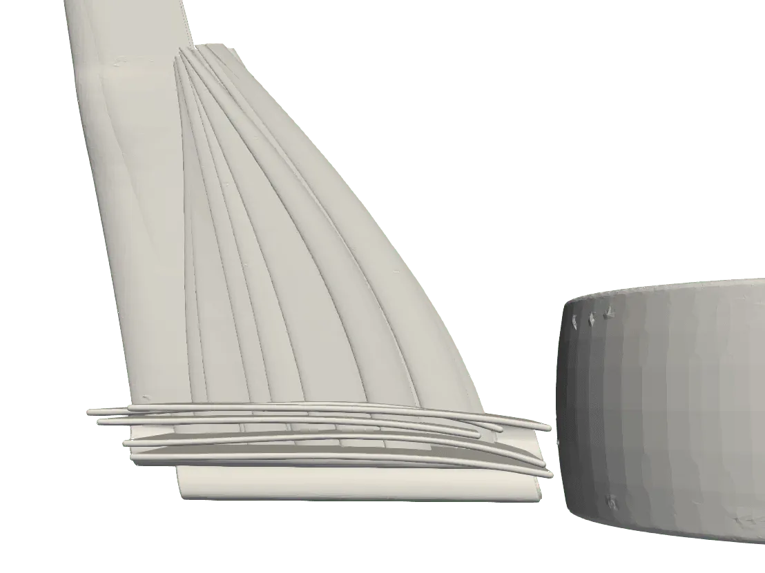 (b) Foils seen from the top.