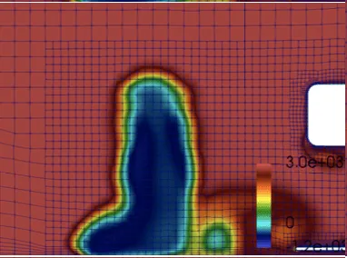 Pressure field on a plane slice from OpenFOAM simulation