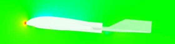 Figure 14 (a) Pressure field (section) of the original design