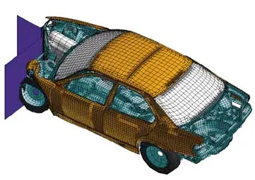 Numerical simulation of a vehicle crash (by Pso at French Wikipedia, CC BY-SA 3.0)