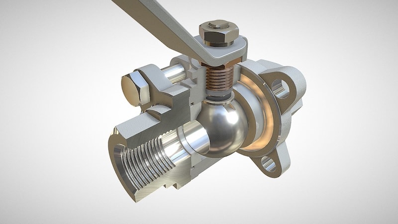 CAD model of a Ball Valve | tflexcad