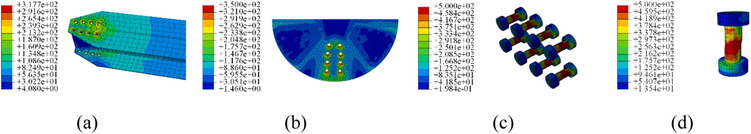 von Mises stress distribution across different components | Wang, H. et al., doi.org/10.1016/j.cscm.2024.e03781