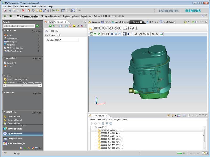 Teamcenter Express 9.1 Search Viewer — Siemens PLM Software, CC BY-ND 2.0