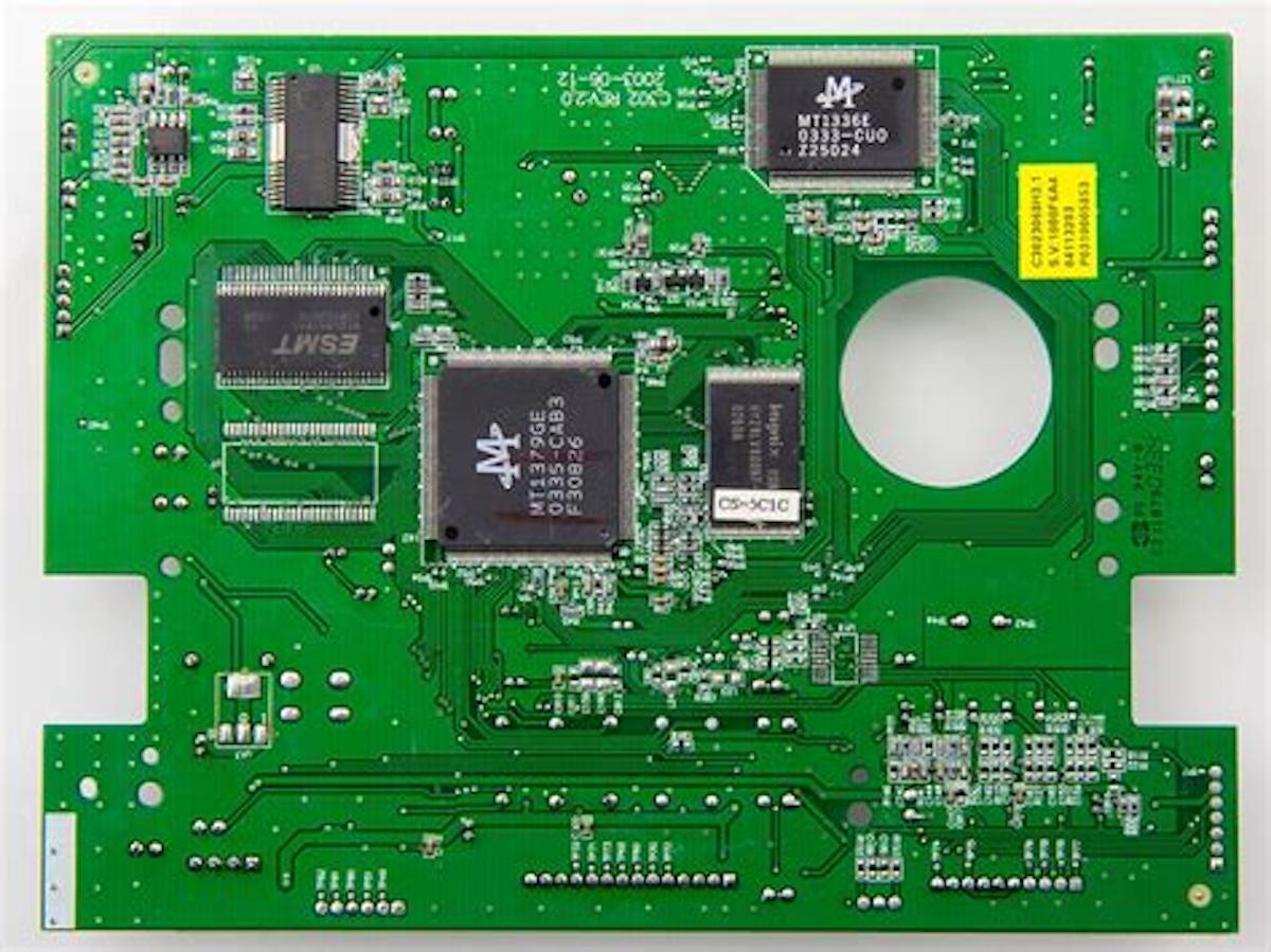 Close-up of a printed circuit board