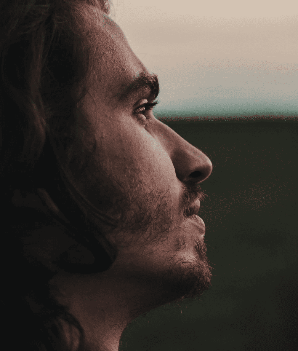 A man looking into the distance