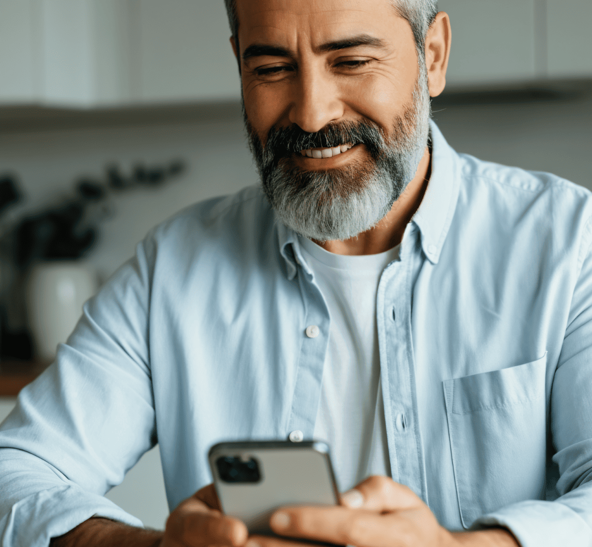 A man looking at his phone