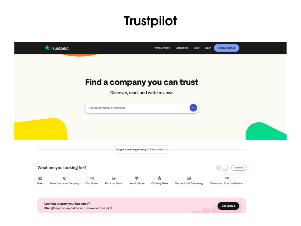 trustpilot homepage