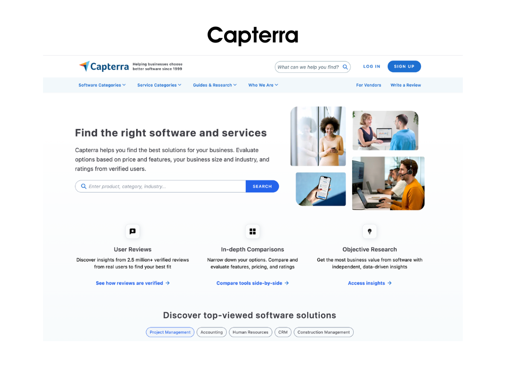 capterra homepage