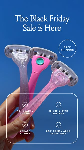 billie razor ad three razors against sky backdrop