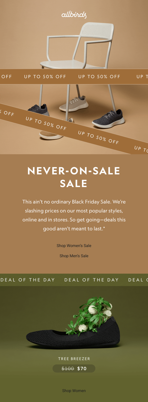 allbirds black friday sale email
