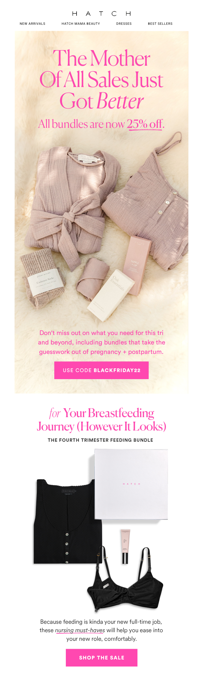 hatch black friday sale email bundles for mothers