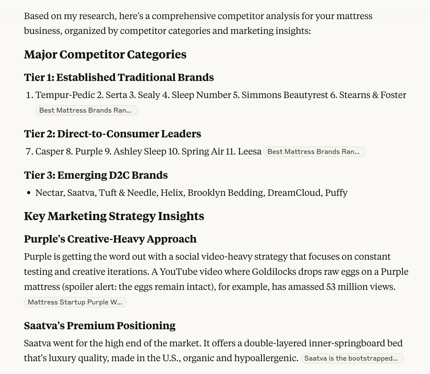 claude ai reply to competitor analysis prompt