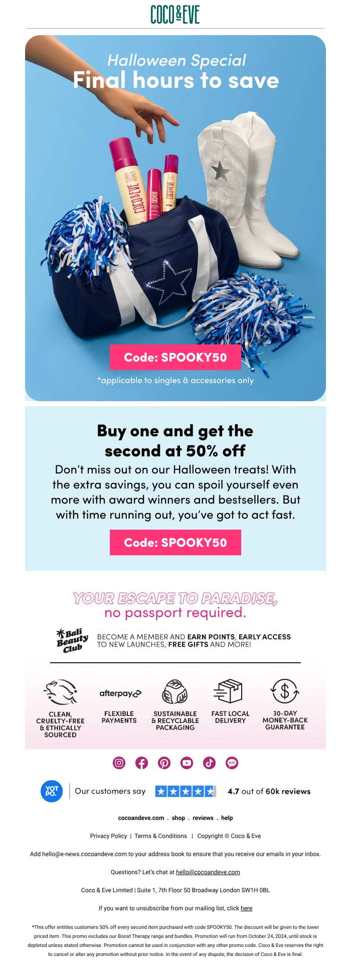 email example international halloween promotion
