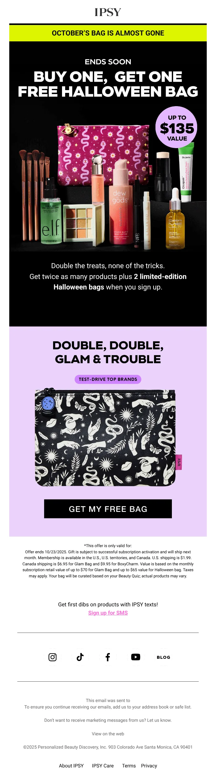 email example international halloween promotion
