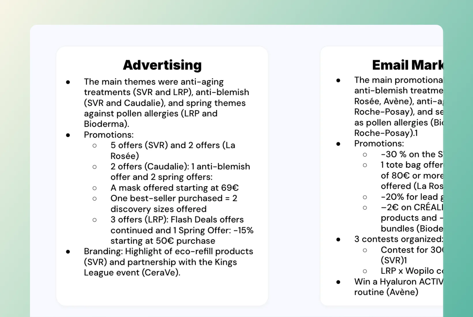 Competitive intelligence is important.