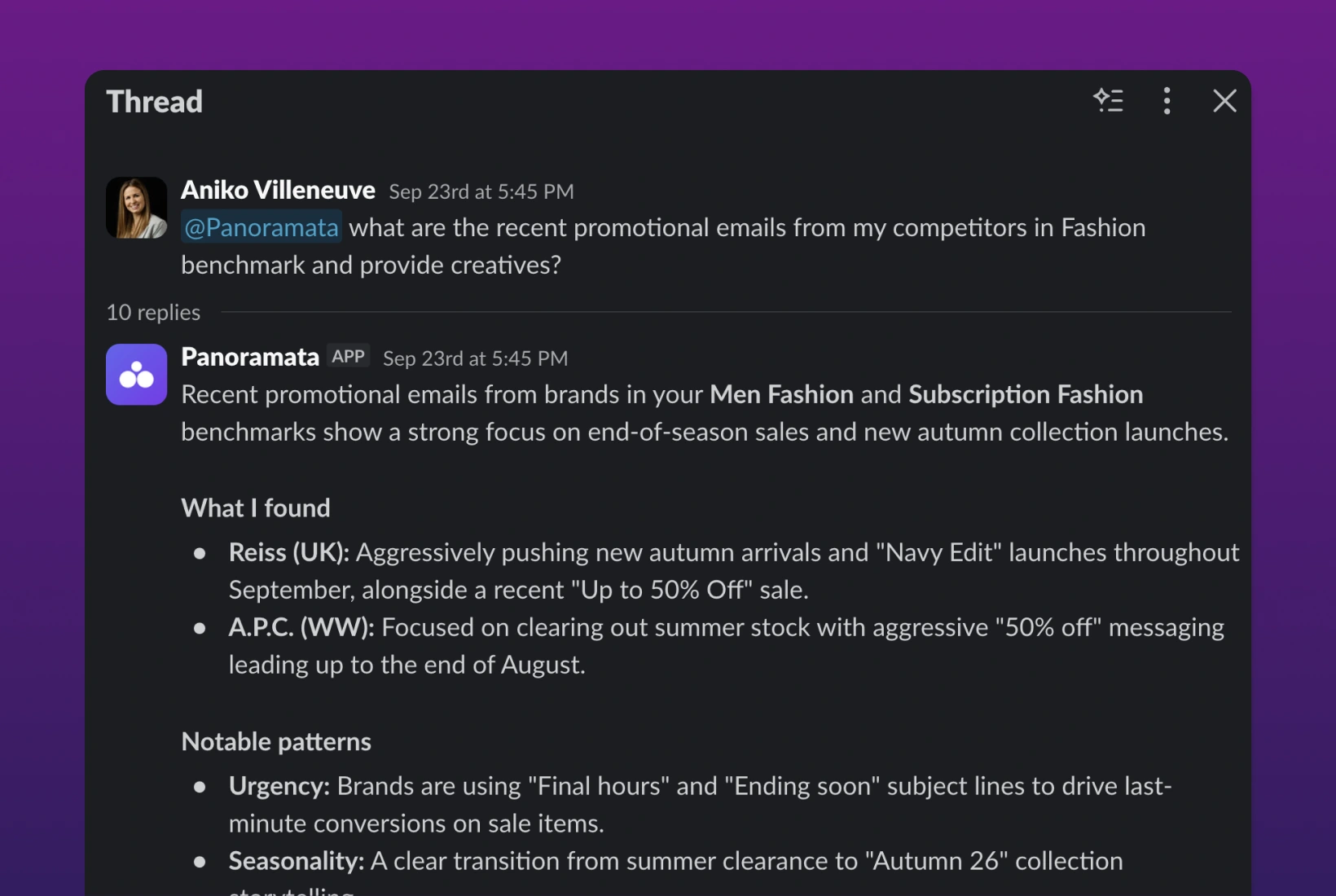 Put competitor updates where work happens