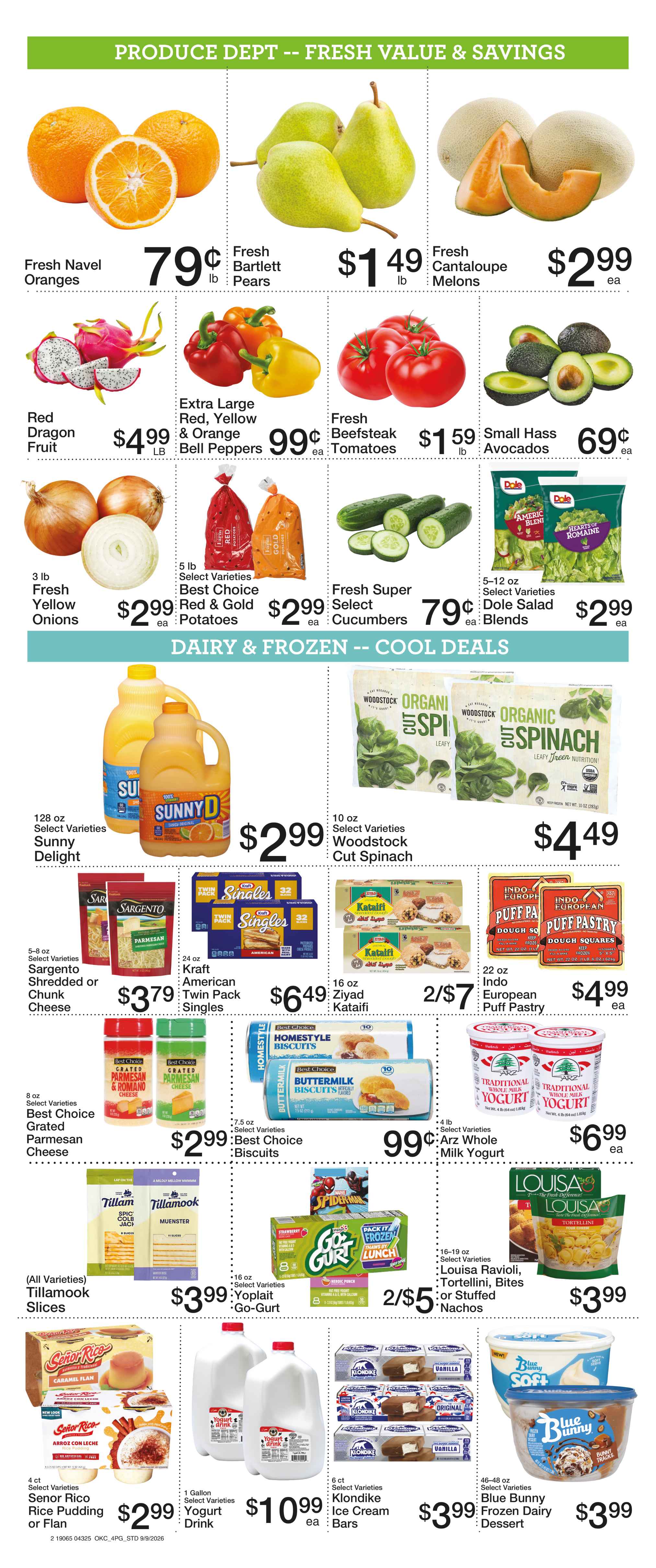 green vine market weekly ad: pudding cups, brownie mix, dole fruit bowls, old orchard juice, kellogs cereal, general mills cereal, dunkin k-cups, ground coffee, kraft mac and cheese, alreef date paste, heinz yellow mustard, alreef olive oil, nabisco snack crackers, ruffles chips
