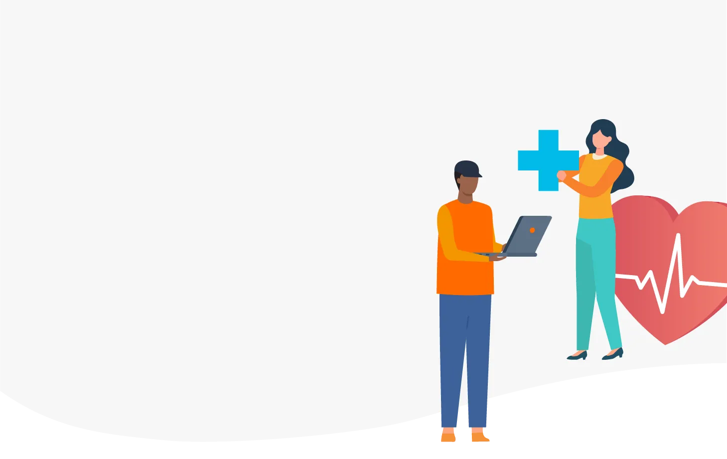 An illustration of a facility manager providing support to a healthcare professional