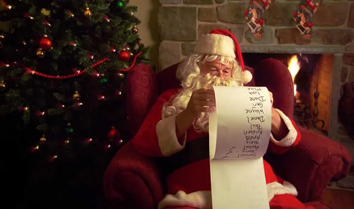 santa checking his facility management list