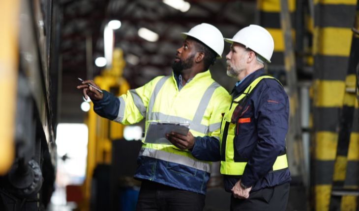 image of two facility management staff conducting an asset inspection